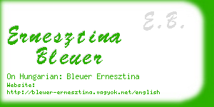 ernesztina bleuer business card